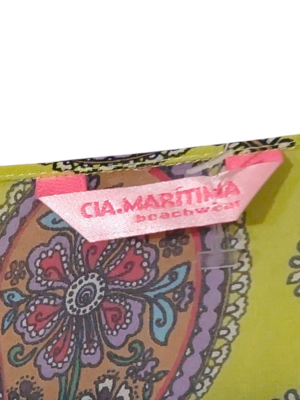 CIA. Maritima Bright Yellow Paisley Maxi Swim Coverup with Tie Waist - Picture 10 of 10